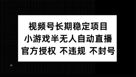 视频号长期稳定项目，小游戏半无人自动直播，官方授权 不违规 不封号-初八网创