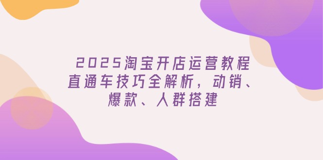 （14389期）2025淘宝开店运营教程更新，直通车技巧全解析，动销、爆款、人群搭建-初八网创