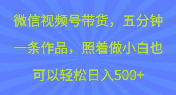 微信视频号带货，五分钟一条作品，照着做小白也可以轻松日入5张-初八网创